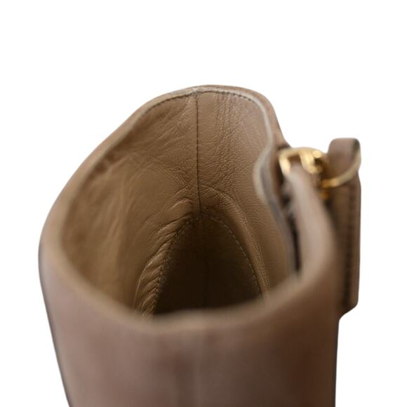 Valentino Garavani Light Brown Suede Floral Lace Heeled Zip Booties Size 37 - Picture 8 of 14